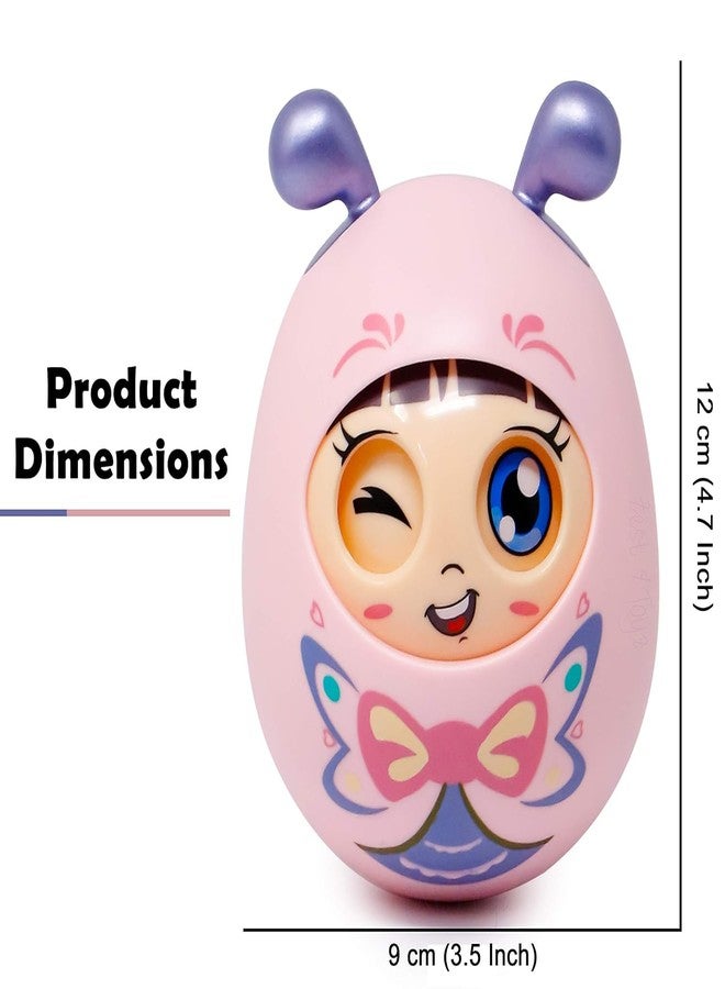 JBM ENTERPRISE Cute Baby Roly-Poly Tumbler Doll Toy with Bell Sound | BPA-Free Wobble Toy for Infants & Toddlers | Self-Righting Cartoon Winking Face for 6 Months+ Boys Girls - Image 2